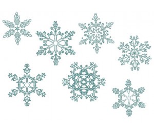 Stickserie - Schneeflocken Line Art